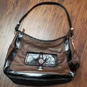 Dana Buchman Purse Brown Black Shoulder Bag winter fall
